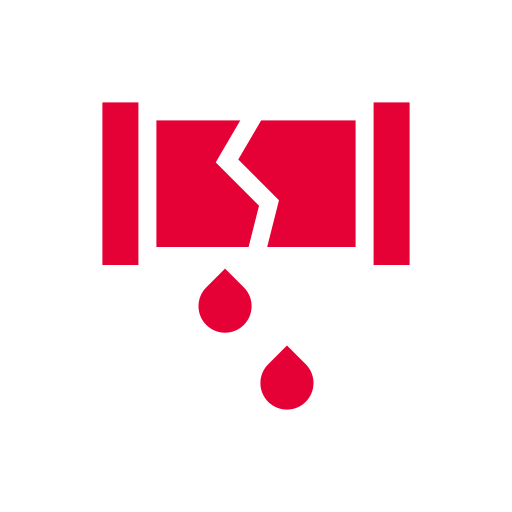 Ikon av et ødelagt rør